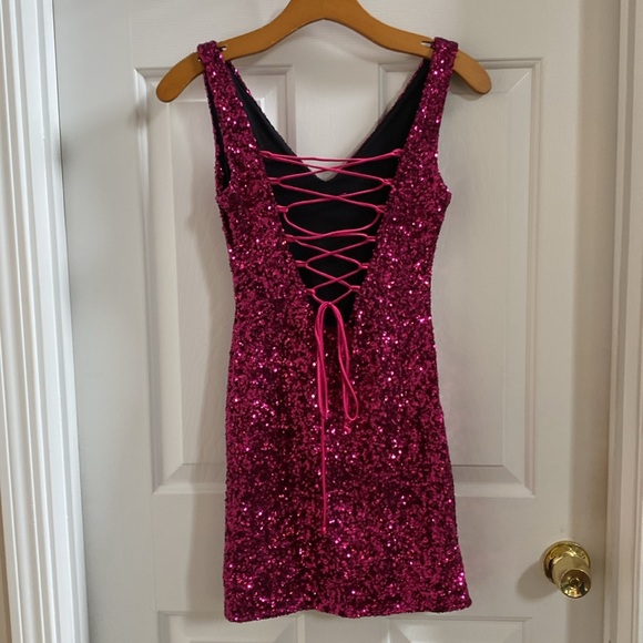Bebe Dona Pink Sequin Party Dress - Picture 12 of 15